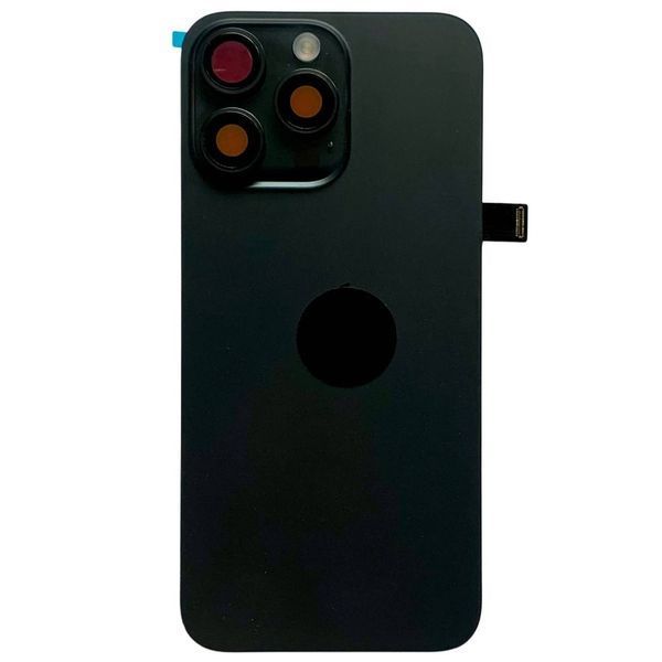Задня кришка корпусу iPhone 15 Pro Max Black (зі склом камери, MagSafe, NFC), Original (China) 648168 фото